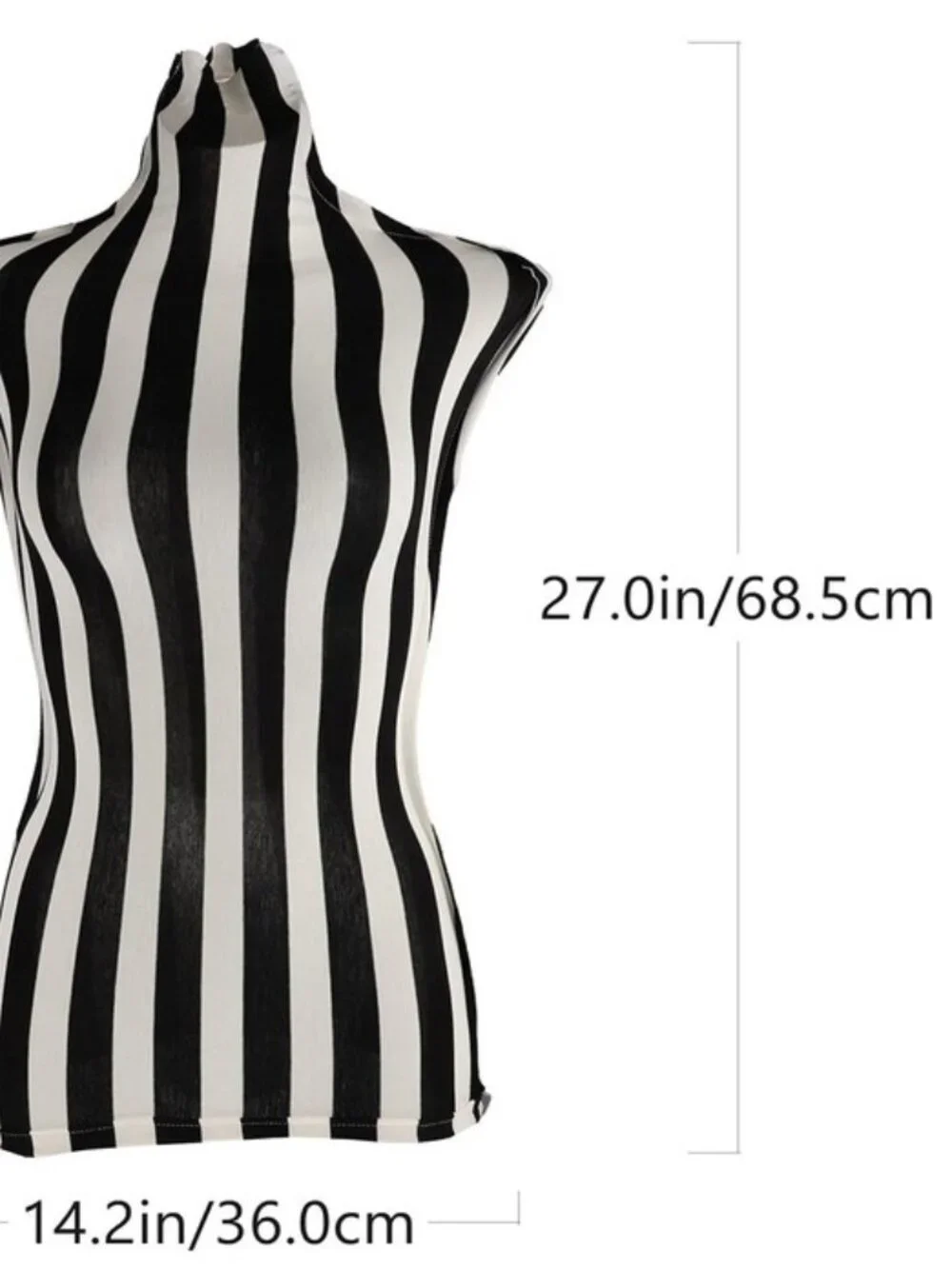Black and White stripe Female Mannequin Cloth Cover - Picture 10 of 12